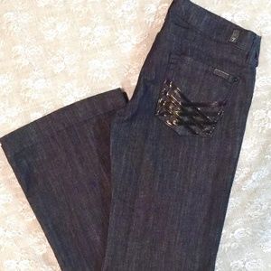 7 for all Mankind DOJO Patent Pocket Jeans 29 NWOT